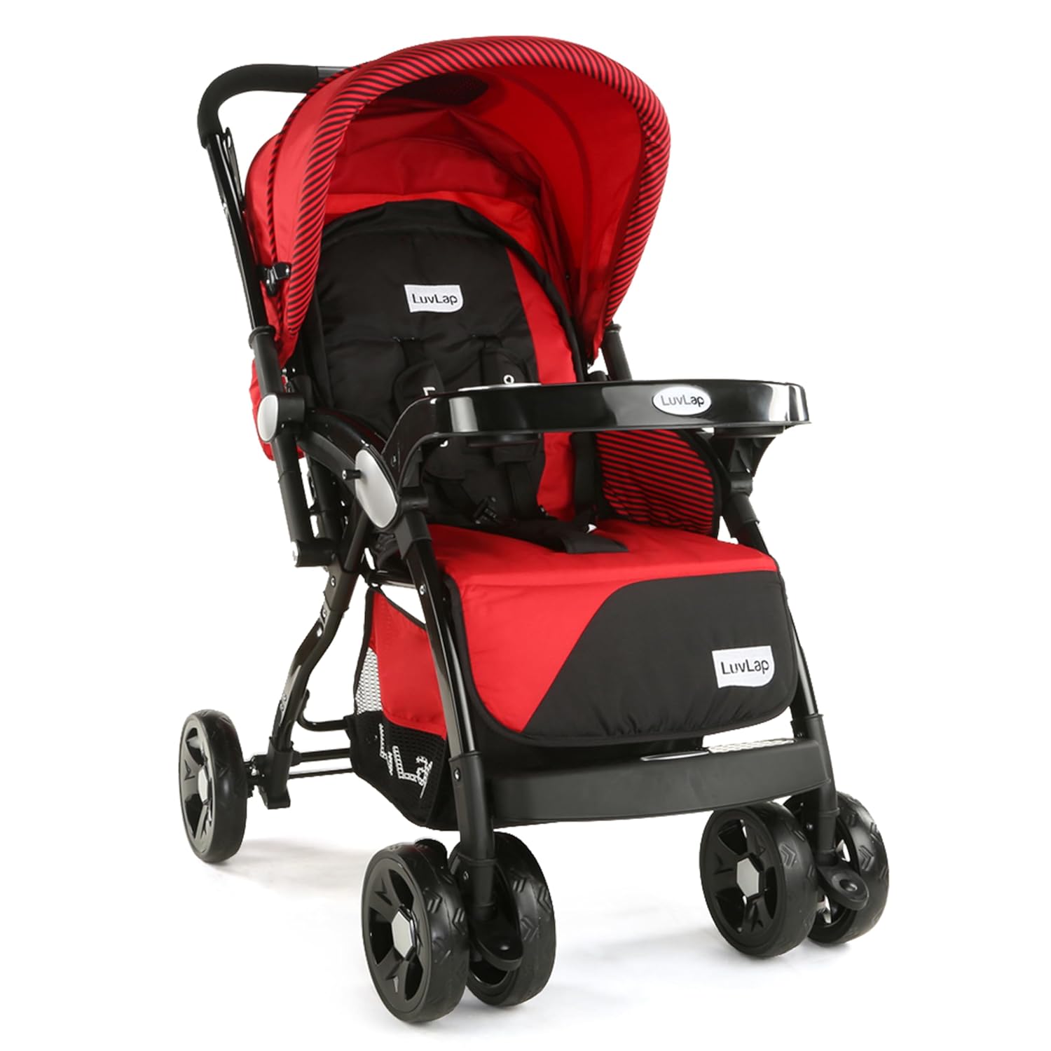 LuvLap Galaxy navy blue baby stroller with 5-point safety harness. www.usmile.toys